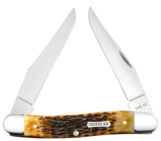 W.R. Case XX Knives Muskrat Jig Burnt Amber Bone 51395 Carbon Steel Pocket Knife