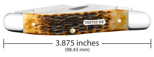 W.R. Case XX Knives Muskrat Jig Burnt Amber Bone 51395 Carbon Steel Pocket Knife