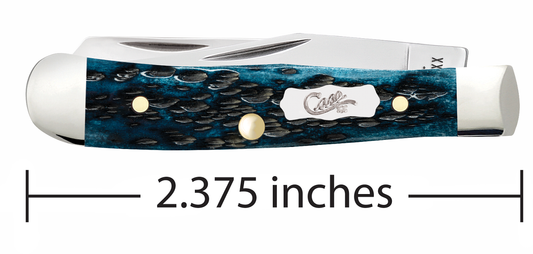 W.R. Case XX Knives Tiny Trapper Jig Mediterranean Blue Bone 51862 Stainless Pocket Knife