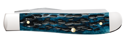 W.R. Case XX Knives Tiny Trapper Jig Mediterranean Blue Bone 51862 Stainless Pocket Knife
