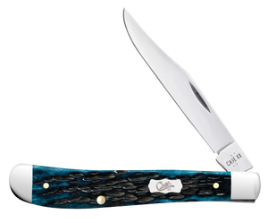W.R. Case XX Knives Slimline Trapper Peachseed Jig Mediterranean Blue Bone 51865 Stainless Pocket Knife