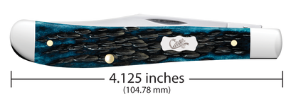 W.R. Case XX Knives Slimline Trapper Peachseed Jig Mediterranean Blue Bone 51865 Stainless Pocket Knife