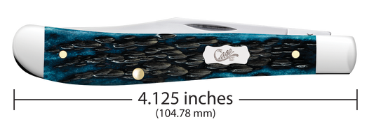 W.R. Case XX Knives Slimline Trapper Peachseed Jig Mediterranean Blue Bone 51865 Stainless Pocket Knife