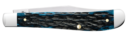 W.R. Case XX Knives Slimline Trapper Peachseed Jig Mediterranean Blue Bone 51865 Stainless Pocket Knife