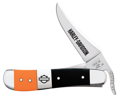 W.R. Case XX Knives Harley-Davidson Orange & Black Russlock 52245 Stainless