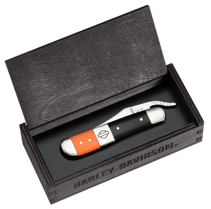 W.R. Case XX Knives Harley-Davidson Orange & Black Russlock 52245 Stainless
