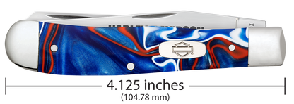 W.R. Case XX Knives Trapper Harley-Davidson Patriotic Kirinite 52282 Stainless Pocket Knife