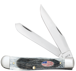 W.R. Case XX Knives Trapper Stars & Stripes Gray Bone 53060 Stainless Pocket Knife
