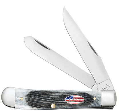 W.R. Case XX Knives Trapper Stars & Stripes Gray Bone 53060 Stainless Pocket Knife