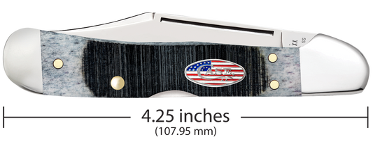 W.R. Case XX Knives Copperlock Stars & Stripes Gray Bone 53063 Stainless Pocket Knife