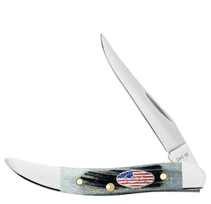 W.R. Case XX Knives Toothpick Stars & Stripes Gray Bone 53064 Stainless Pocket Knife