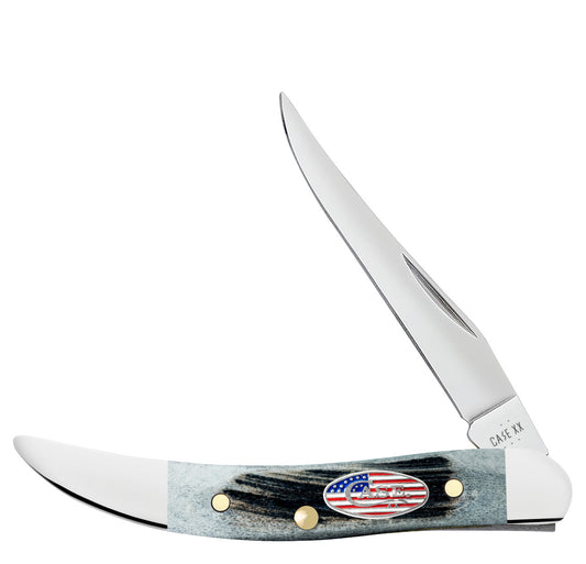 W.R. Case XX Knives Toothpick Stars & Stripes Gray Bone 53064 Stainless Pocket Knife