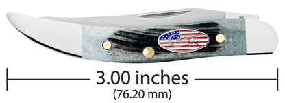 W.R. Case XX Knives Toothpick Stars & Stripes Gray Bone 53064 Stainless Pocket Knife