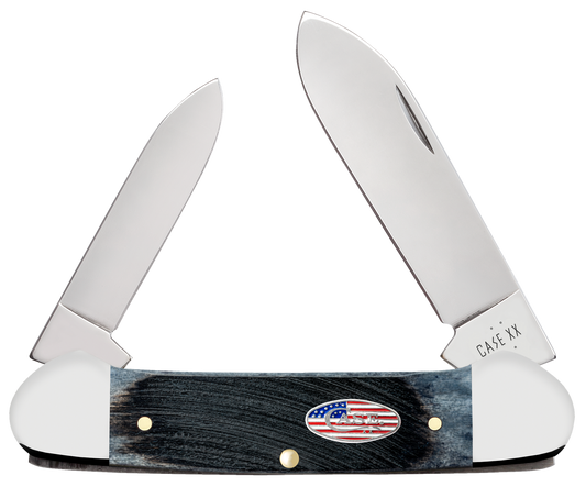 W.R. Case XX Knives Canoe Stars & Stripes Gray Bone 53065 Stainless Pocket Knife