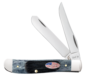 W.R. Case XX Knives Mini Trapper Stars & Stripes Gray Bone 53066 Stainless Pocket Knife