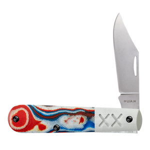 W.R. Case XX Knives Barlow XR Crossroads Red, White & Blue Burl G-10 S35VN Steel 53164 Pocket Knife