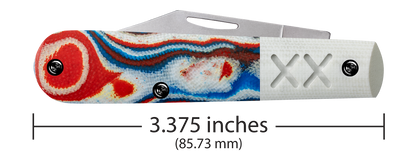 W.R. Case XX Knives Barlow XR Crossroads Red, White & Blue Burl G-10 S35VN Steel 53164 Pocket Knife
