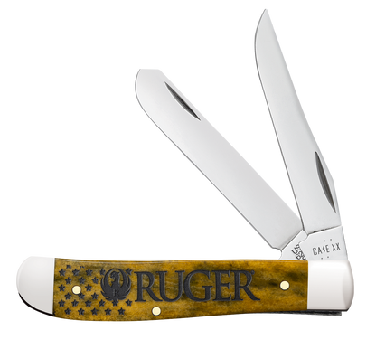 W.R. Case XX Knives Mini Trapper Ruger Olive Green Bone 53541 Stainless Pocket Knife