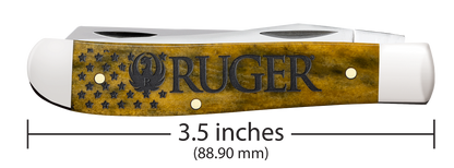 W.R. Case XX Knives Mini Trapper Ruger Olive Green Bone 53541 Stainless Pocket Knife