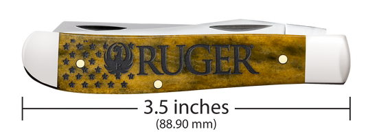 W.R. Case XX Knives Mini Trapper Ruger Olive Green Bone 53541 Stainless Pocket Knife