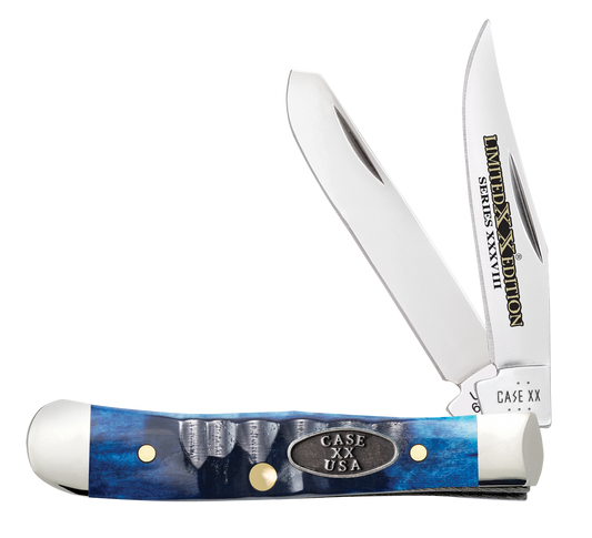 W.R. Case XX Knives Tiny Trapper Limited Edition Gator Jig Ocean Blue Bone 53984 Stainless Pocket Knife