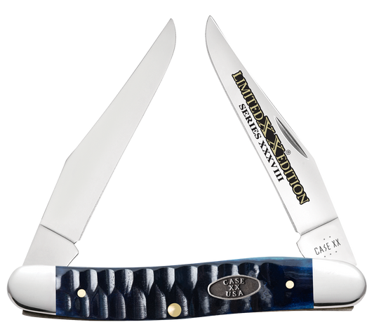 W.R. Case XX Knives Muskrat Limited Edition Gator Jig Ocean Blue Bone 53985 Stainless Pocket Knife