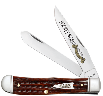 W.R. Case XX Knives Trapper Pocket Knife Worn 30th Mahogany Bone 55230 Stainless Pocket Knife