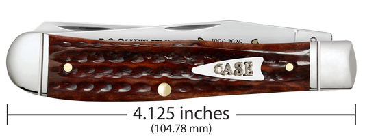 W.R. Case XX Knives Trapper Pocket Knife Worn 30th Mahogany Bone 55230 Stainless Pocket Knife