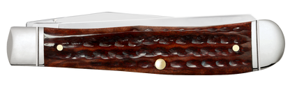 W.R. Case XX Knives Trapper Pocket Knife Worn 30th Mahogany Bone 55230 Stainless Pocket Knife