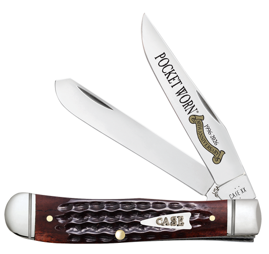 W.R. Case XX Knives Mini Trapper Pocket Knife Worn 30th Mahogany Bone 55231 Stainless Pocket Knife