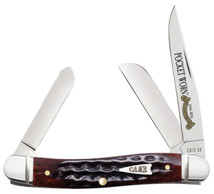 W.R. Case XX Knives Medium Stockman Pocket Knife Worn 30th Mahogany Bone 55232 Stainless Pocket Knife