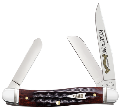W.R. Case XX Knives Medium Stockman Pocket Knife Worn 30th Mahogany Bone 55232 Stainless Pocket Knife