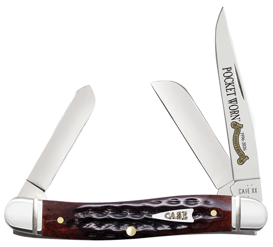 W.R. Case XX Knives Medium Stockman Pocket Knife Worn 30th Mahogany Bone 55232 Stainless Pocket Knife