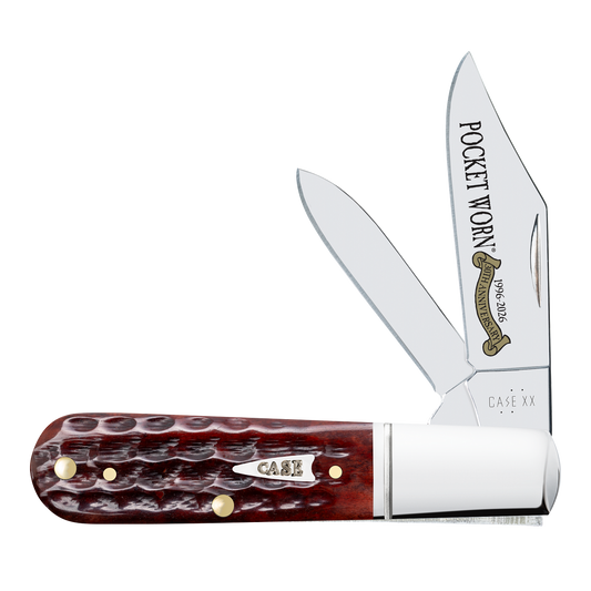 W.R. Case XX Knives Barlow Pocket Knife Worn 30th Mahogany Bone 55233 Stainless Pocket Knife