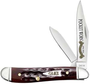 W.R. Case XX Knives Peanut Pocket Knife Worn 30th Mahogany Bone 55234 Stainless Pocket Knife