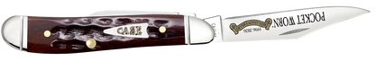 W.R. Case XX Knives Peanut Pocket Knife Worn 30th Mahogany Bone 55234 Stainless Pocket Knife