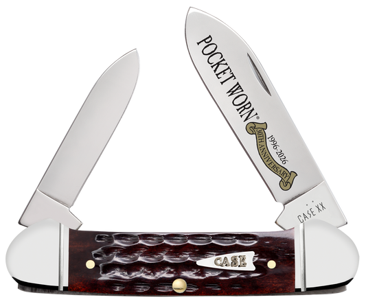 W.R. Case XX Knives Canoe Pocket Knife Worn 30th Mahogany Bone 55235 Stainless Pocket Knife