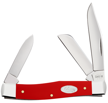 W.R. Case XX Knives Medium Stockman 56982 White SparXX Knives Red Delrin Stainless Steel Pocket Knife