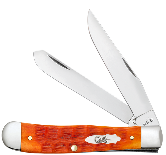 W.R. Case XX Knives Trapper Crandall Jig Tequila Sunrise Bone 57530 Stainless Pocket Knife