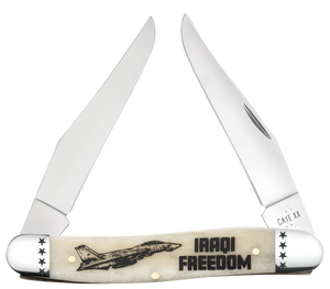 W.R. Case XX Knives Muskrat Iraqi Freedom Natural Bone 58494 Stainless Pocket Knife