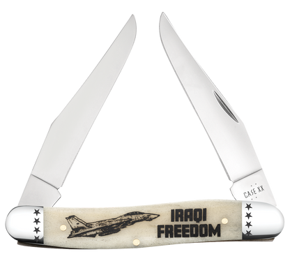 W.R. Case XX Knives Muskrat Iraqi Freedom Natural Bone 58494 Stainless Pocket Knife