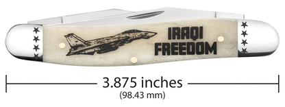 W.R. Case XX Knives Muskrat Iraqi Freedom Natural Bone 58494 Stainless Pocket Knife