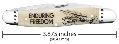 W.R. Case XX Knives Muskrat Enduring Freedom Natural Bone 58495 Stainless Pocket Knife