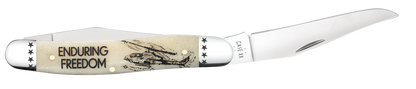 W.R. Case XX Knives Muskrat Enduring Freedom Natural Bone 58495 Stainless Pocket Knife