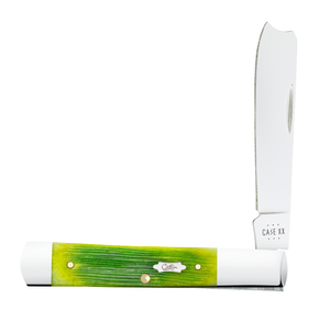 W.R. Case XX Knives Razor Jack 61042 Barnboard Jig Lime Green Bone Stainless Steel Pocket Knife