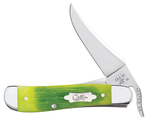W.R. Case XX Knives Russlock 61043 Barnboard Jig Lime Green Bone Stainless Steel Pocket Knife