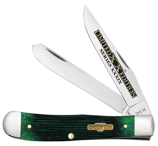 W.R. Case XX Knives Trapper Limited Series Bermuda Green Bone 61870 Stainless Pocket Knife