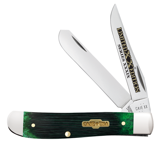 W.R. Case XX Knives Mini Trapper Limited Series Bermuda Green Bone 61871 Stainless Pocket Knife