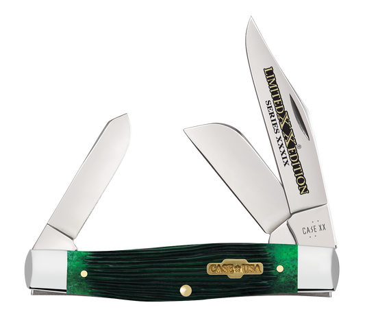 W.R. Case XX Knives Large Stockman Limited Series Bermuda Green Bone 61872 Stainless Pocket Knife