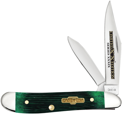 W.R. Case XX Knives Peanut Limited Series Bermuda Green Bone 61873 Stainless Pocket Knife